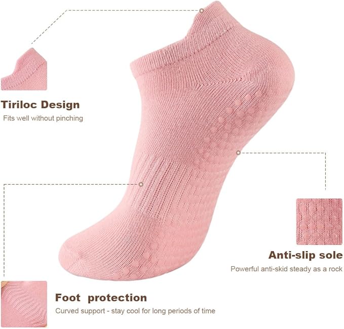 5 Pairs Pilates Socks with Grips - Image 2